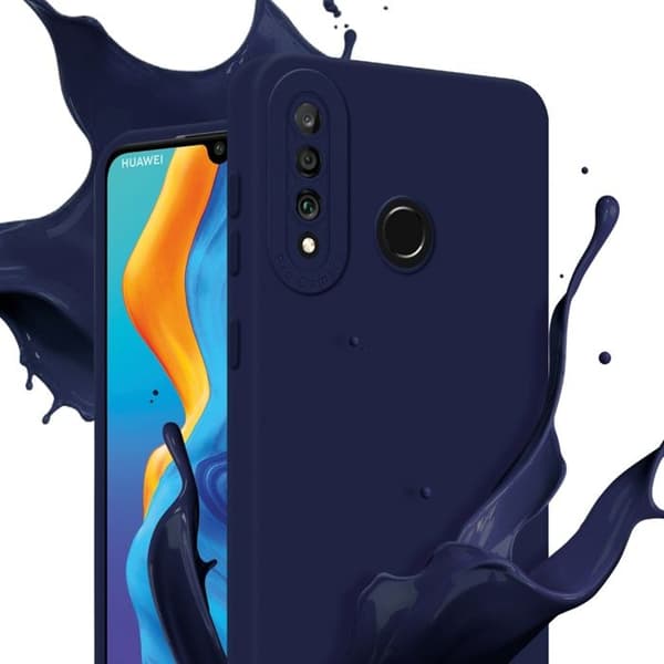 Skyddsfodral för Huawei P30 LITE i MÖRKBLA FLUID Antichock Blå