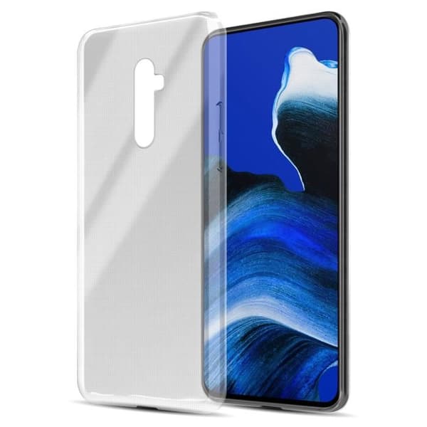 Transparent stötsäker silikonfodral för Oppo Reno2 Vit