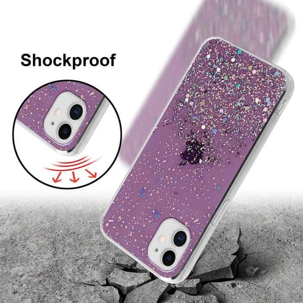 iPhone 11 PRO Skal Lila med Glitter Skydd Design Glittrig Violett