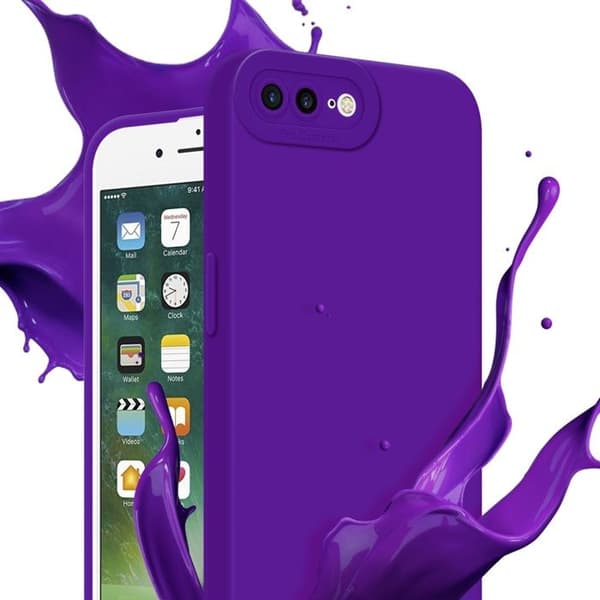 Skyddsfodral för iPhone 7 PLUS / 7S PLUS / 8 PLUS i MÖRKLILA FLUID Antichock Violett