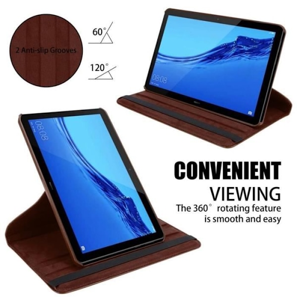 Cadorabo Fodral till Huawei MediaPad T5 10 (10,1" Zoll) i brunt - UTAN automatisk väckning
