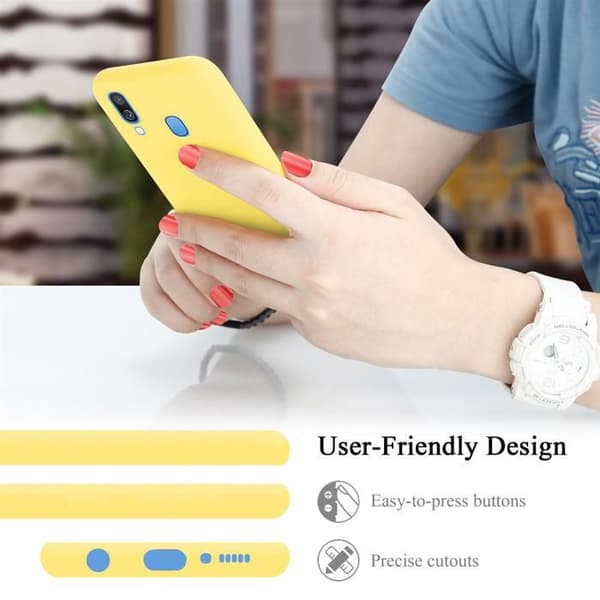 Skyddande stötsäker skal för Samsung Galaxy A40 i LIQUID YELLOW Gul