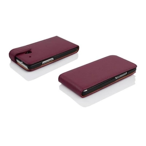 Cadorabo Fodral HTC ONE MINI M8 (2. Generation) DESIGN FLIP Fodral Fodral Fodral konstläder Struktur ORCHID LILA