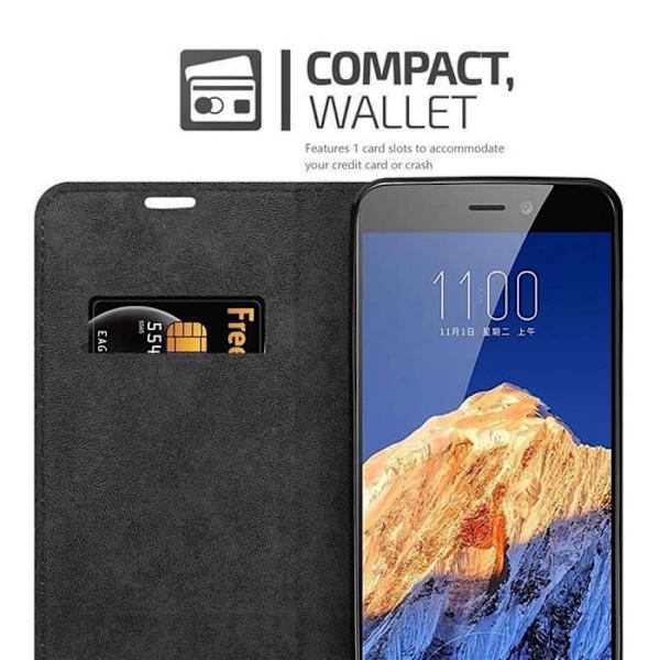 Fodral - CADORABO - ZTE Nubia N1 - Äppelröd - Magnetisk stängning - Stativfunktion ÄPPELRÖD