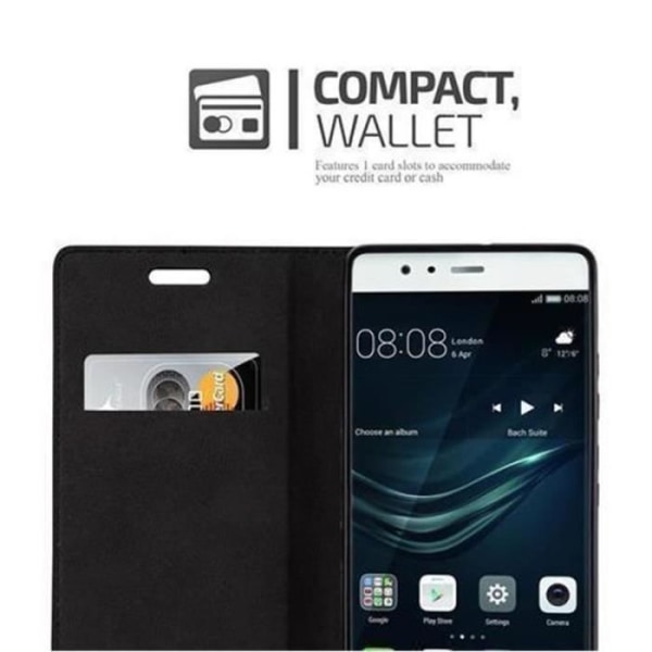 Huawei P9 Fodral i KAFFEBRUN från Cadorabo (INVISIBLE MAGNETIC CLOSURE Design) Helt skyddsfodral med flip flik