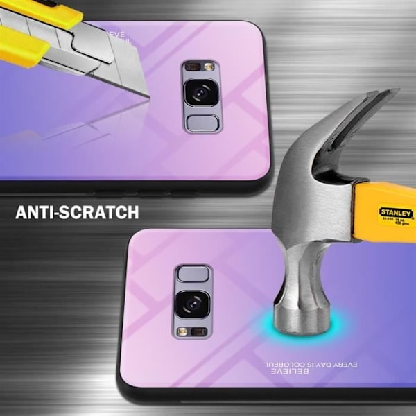 Coque - CADORABO - Samsung Galaxy S8 PLUS - Överlägset skydd - Bicolor - Halkfri ROSA, BLÅ