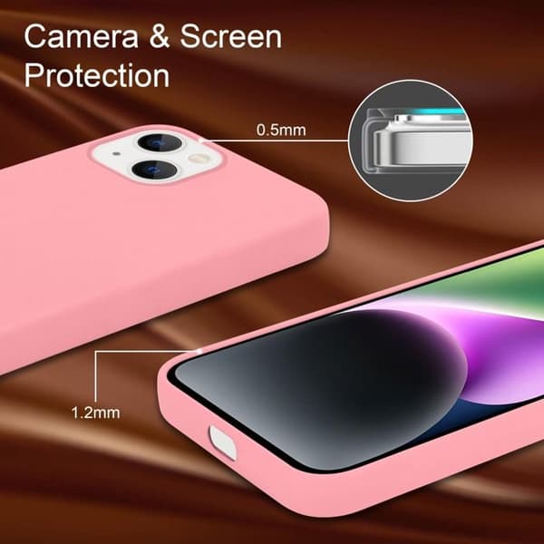Skal för iPhone 14 PLUS Stötabsorberande i LIQUID PINK Ros
