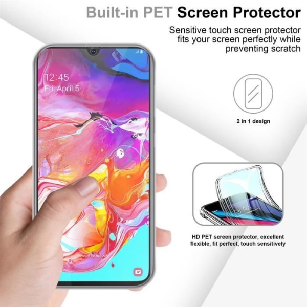 Cadorabo Fodral till Samsung Galaxy A70e i Transparent Fodral 360° Helkroppsskydd Skärmskydd