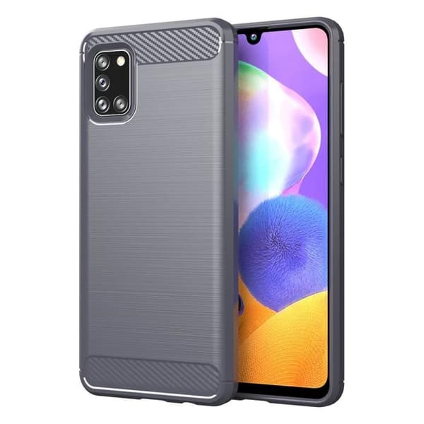 Skal för Samsung Galaxy A31 BORSTAD GRÅ Kolfiberdesign Grå
