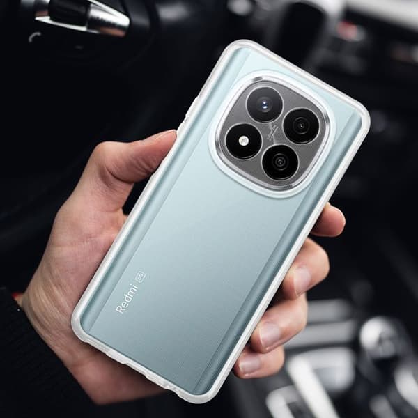 Transparent stötsäker silikonfodral för Xiaomi Redmi Note 14 Pro Plus 5G Vit