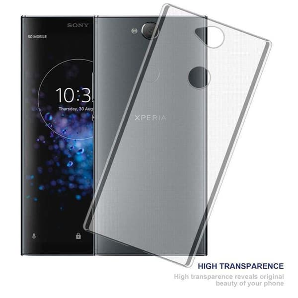 Transparent stötsäker silikonfodral för Sony Xperia XA2 PLUS Vit