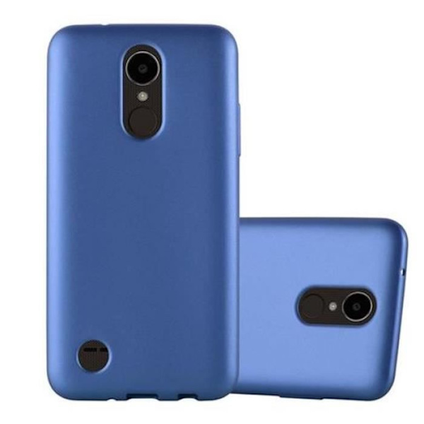 LG K4 2017 fodral i METALLIC BLUE från Cadorabo (METALLIC MATTE Design) Ultratunt mjukt silikongel TPU-skydd med anti-chock