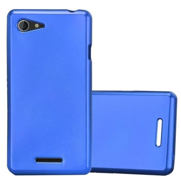 Cadorabo-fodral fungerar med Sony Xperia E3 i METALLIC BLUE - Stötsäker och reptålig TPU-silikonhölje - Ultratunt