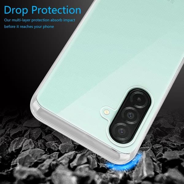 Transparent stötsäker silikonfodral för Samsung Galaxy A26 Vit