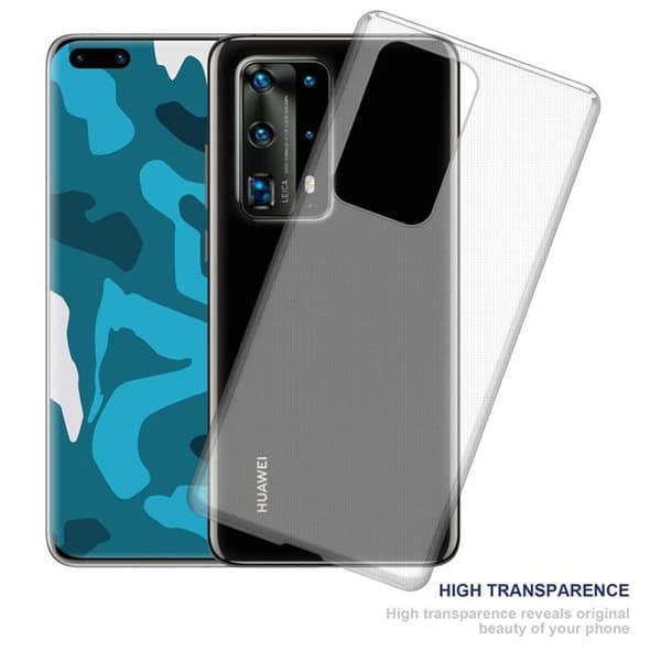 Transparent stötsäker silikonfodral för Huawei P40 PRO / P40 PRO+ Vit
