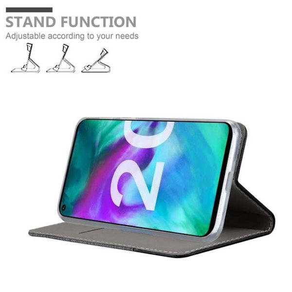 Coque - CADORABO - Honor 20 / 20S / Huawei NOVA 5T - Syntetiskt läder - Magnetstängning - Ställfunktion Mörkgrå