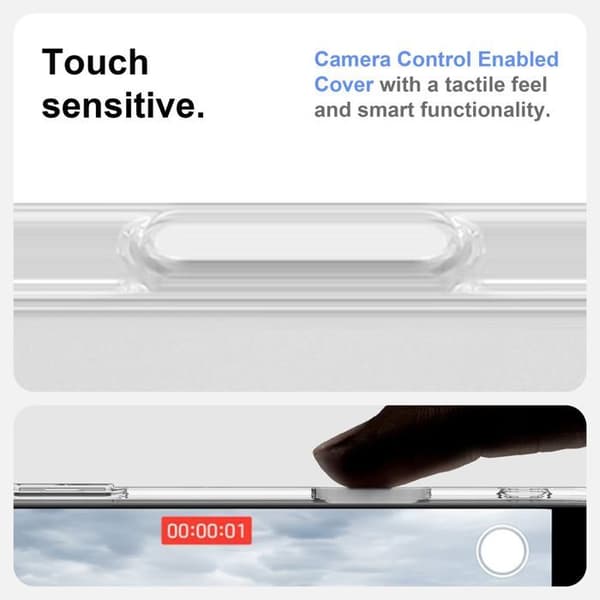 Transparent iPhone 16 PRO-skal Stötsäkert MagSafe-kompatibelt Skydd Vit