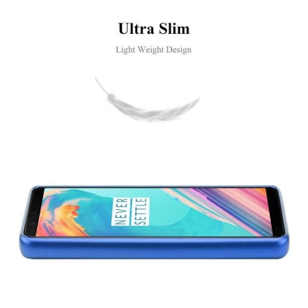 Cadorabo-fodral fungerar med OnePlus 5T i METALLIC BLUE - Stötsäker och reptålig TPU-silikonhölje - Ultratunt skyddande