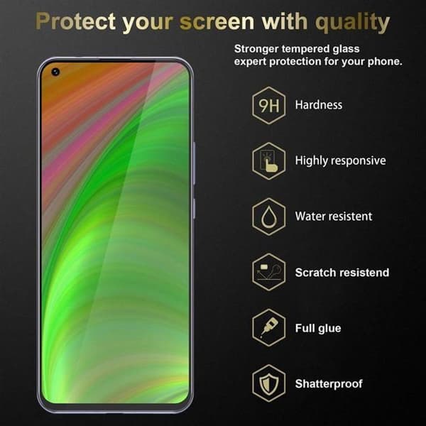 3x Härdat Glas för Huawei NOVA 7 5G Skärmskydd Vit