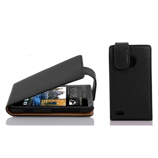 Cadorabo Fodral Fodral för > HTC DESIRE 300 < i Flip Style Fodral Fodral Bumper Wallet i JET BLACK