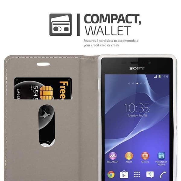 Skyddsfodral för Sony Xperia M2 / M2 AQUA i LJUST GRÅ BRUN Stötskyddande Etui Grå