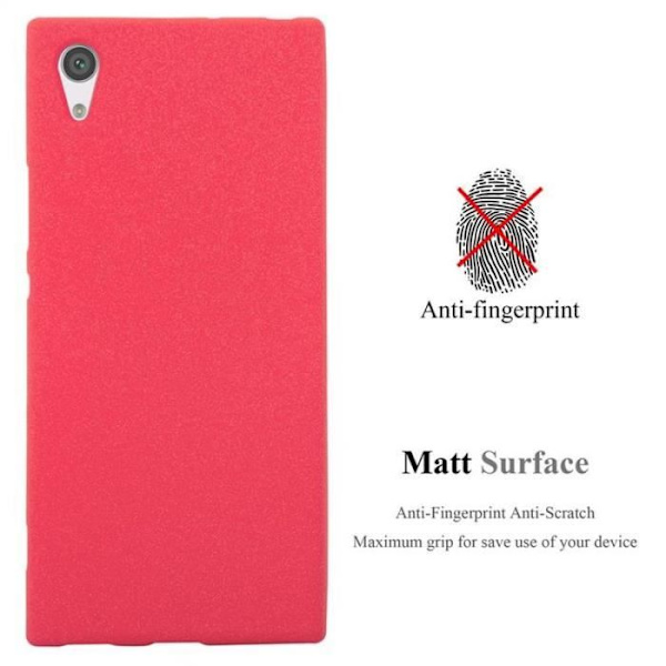 Cadorabo-fodral fungerar med Sony Xperia XA1 i FROST RED - Stötsäker och reptålig TPU-silikonhölje - Ultratunt skyddande