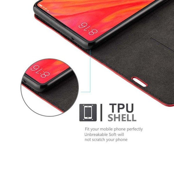 Skyddsfodral för Xiaomi Mi MIX 2S i RÖD APPLE Plånboksfodral Case Cover Protection Wallet Röd