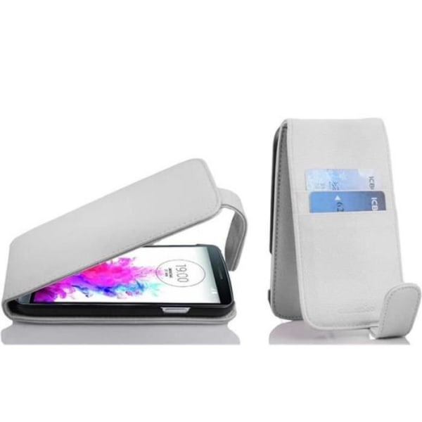 Cadorabo Fodral LG G3 DESIGN FLIP Style Fodral Fodral Fodral konstläder Struktur VIT ALABASTER
