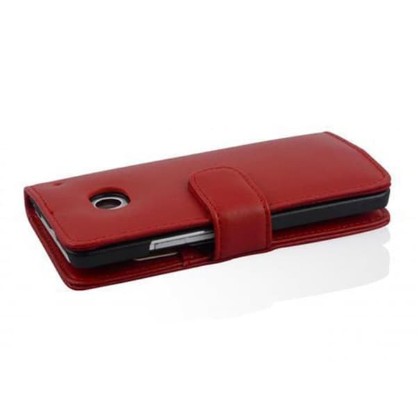 Fodral med lock för HTC ONE M4 MINI Plånboksfodral i KIRSCHRÖD Skydd Röd