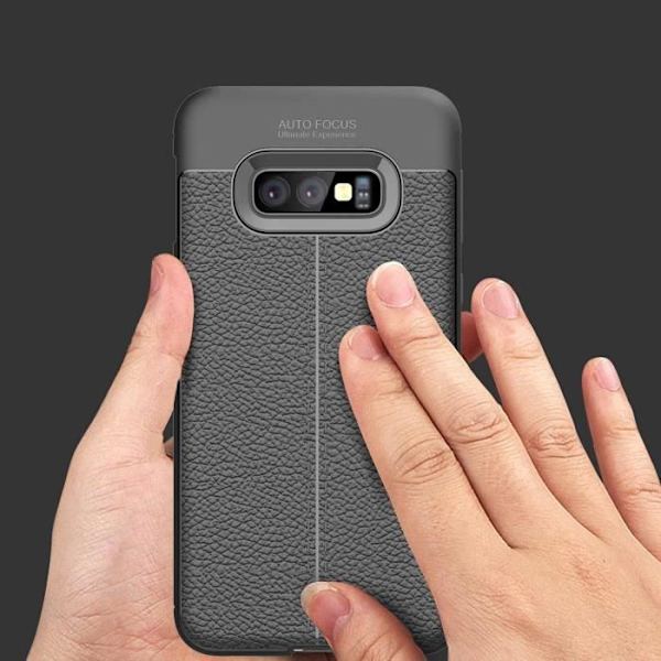 Fodral för Samsung Galaxy S10e Fodral i djupt svart skyddande silikon TPU-läderfodral Djup svart