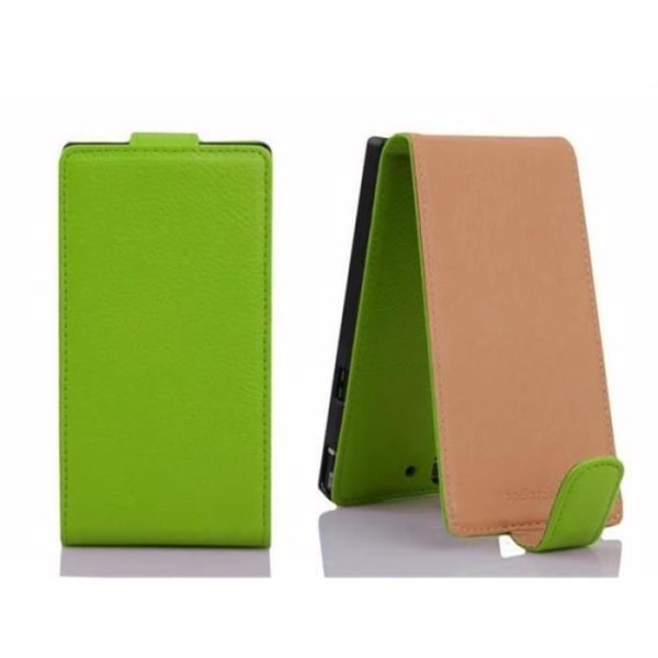 Cadorabo Huawei ASCEND P7 DESIGN FLIP Style Fodral Fodral i konstläder Struktur PAPEGOTA GRÖN