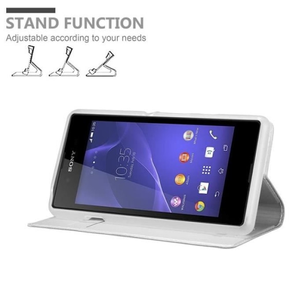Fodral till Sony Xperia E3 - CADORABO - Grå - Magnetiskt skydd - Kortfack - Elegant design Grå