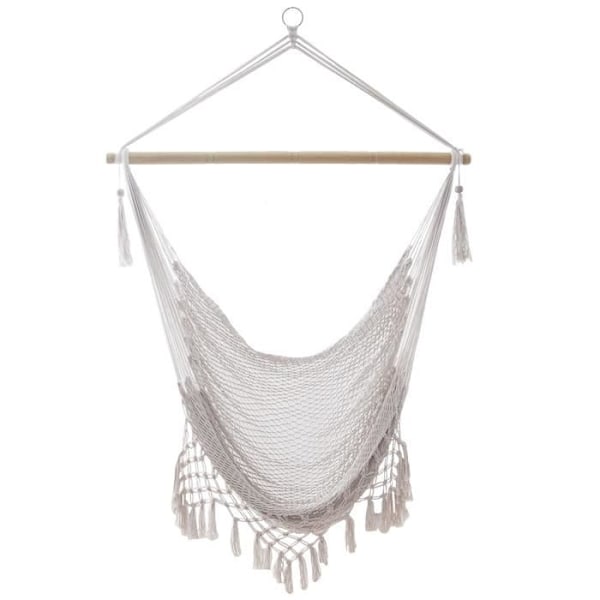 Hängande stol - INTIRILIFE - Mackramé bomull - Beige - Avkoppling Beige