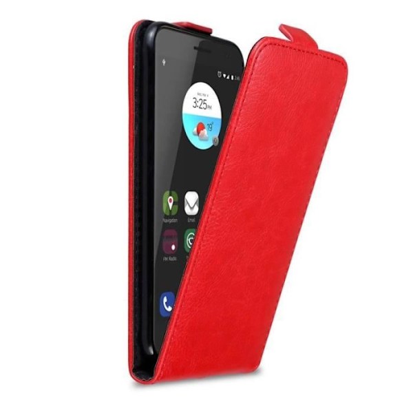 Flipfodral - CADORABO - ZTE BLADE V7 - Rött konstläder - Magnetisk stängning - Fullständigt skydd Röd