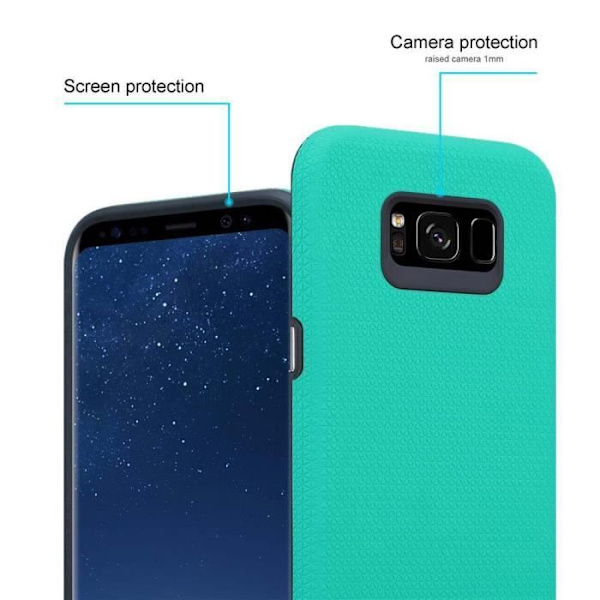 Coque - CADORABO - Samsung Galaxy S8 PLUS - Turquoise - Hybrid skydd - Triangulär design Turkos