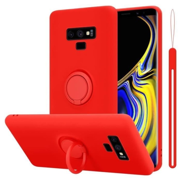 Fodral till Samsung Galaxy NOTE 9 i LIQUID Red Cadorabo Cover Skyddande Silikon TPU Flexibelt Ring Cover