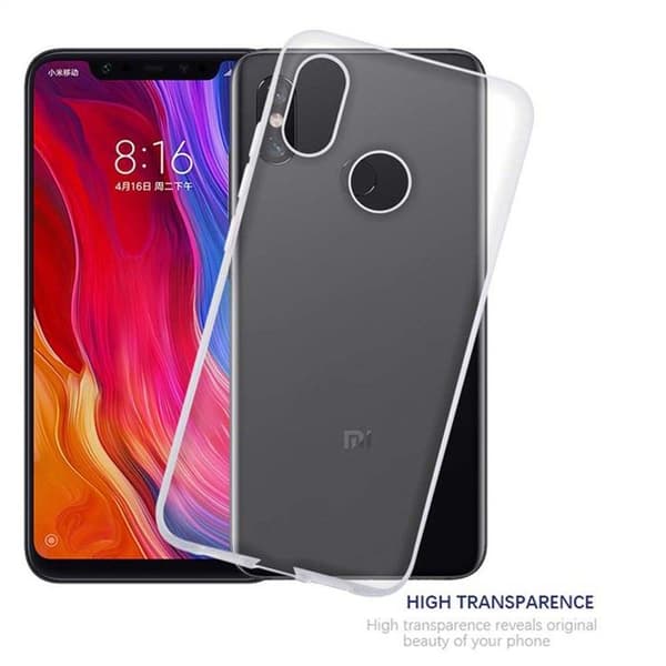 Transparent stötsäker silikonfodral för Xiaomi Mi 8 Vit