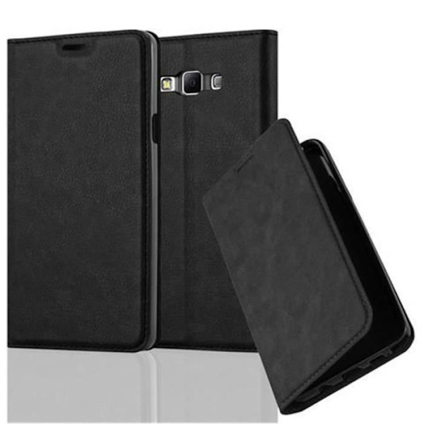 Samsung Galaxy A7 2015 (5) Fodral i NIGHT BLACK från Cadorabo (INVISIBLE MAGNETIC CLOSURE Design) Helt skyddsfodral med