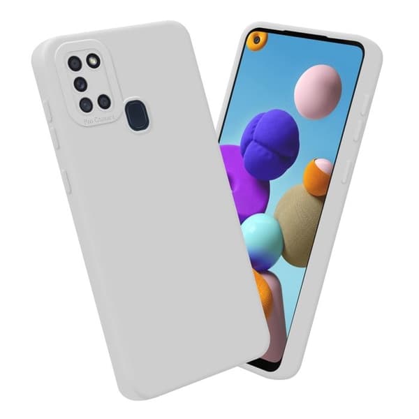 Skyddsfodral för Samsung Galaxy A21s i FLUID VIT Stötsäker Vit