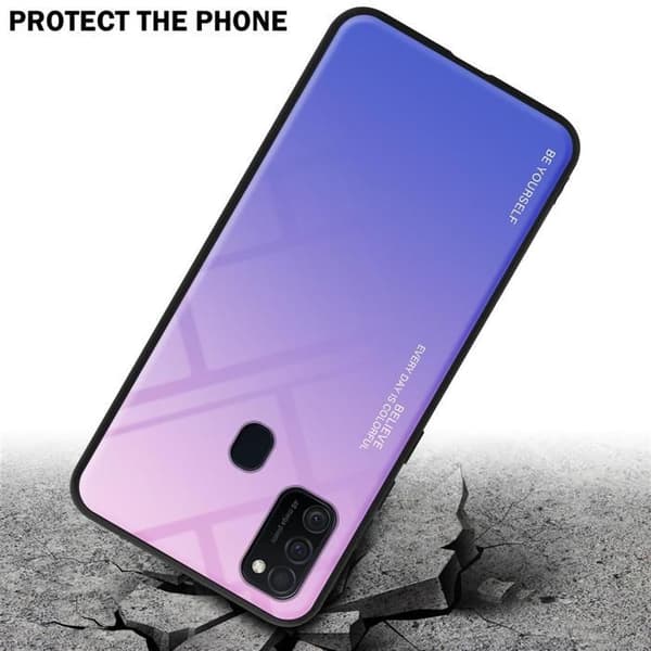 Fodral för Samsung Galaxy M21 / M30s i ROSA - BLÅ Stötsäker Bicolor design Svart