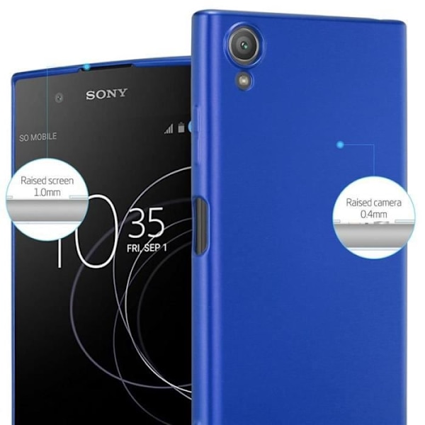 Cadorabo-fodral fungerar med Sony Xperia XA1 PLUS i METALLIC BLUE - Stötsäker och reptålig TPU-silikonhölje - Ultratunt