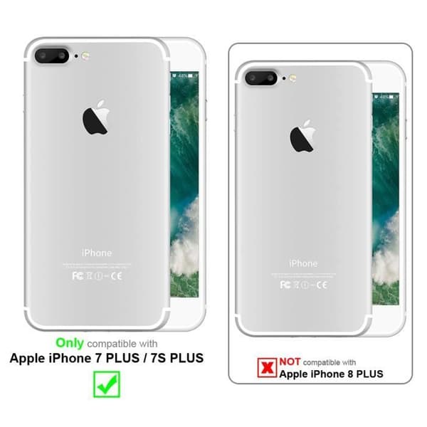 Fodral för iPhone 7 PLUS / 7S PLUS - CADORABO - Borstad Gray - Silikon TPU - Lätt skydd - Kolfiberdesign Borstad Grå