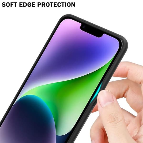 iPhone 14 Fodral i GUL - ROSA Stötsäker Bicolor Design Svart