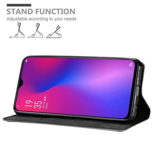 Fodral till OPPO R17 - CADORABO - Brun - Imiterat läder - Magnetisk stängning - Ultratunn kastanj