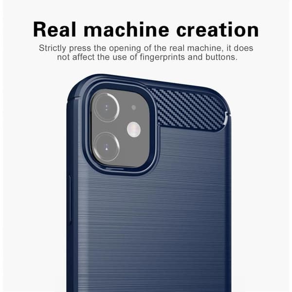 Skal för iPhone 12 MINI BORSTAD BLÅ Kolfiberdesign Blå