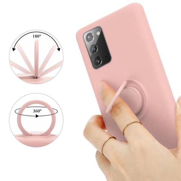Skyddsfodral för Samsung Galaxy NOTE 20 i LIQUID PINK Stötskydd Ros