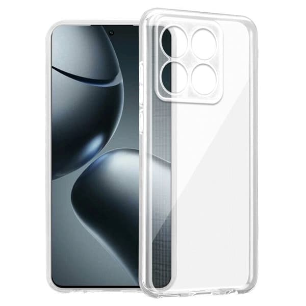 Transparent stötsäker silikonfodral för Xiaomi 14T Vit