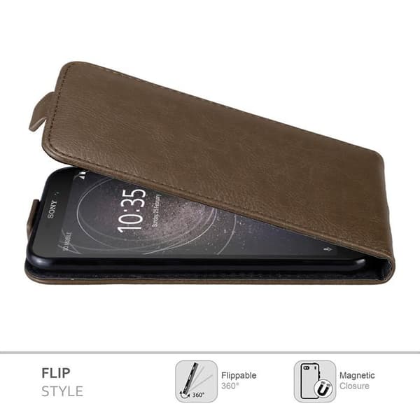 Etui för Sony Xperia L2 Flip Case i MÖRK BRUN Skydd KAFFEBRUNT