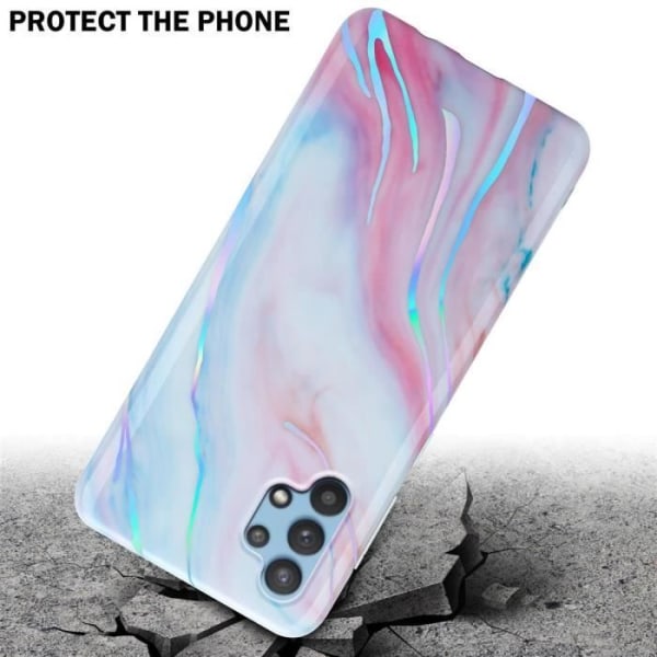 Fodral till Samsung Galaxy A32 5G skal i rosa vit marmor nr. 15 fodral Skydd Silikon TPU plånbok