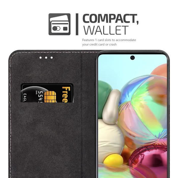 Etui för Samsung Galaxy A71 4G - CADORABO - BLÅ BRUN - Konstläder - Magnetstängning - Ställfunktion BLÅ BRUN